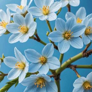 Blue and Yellow Floral Art Print